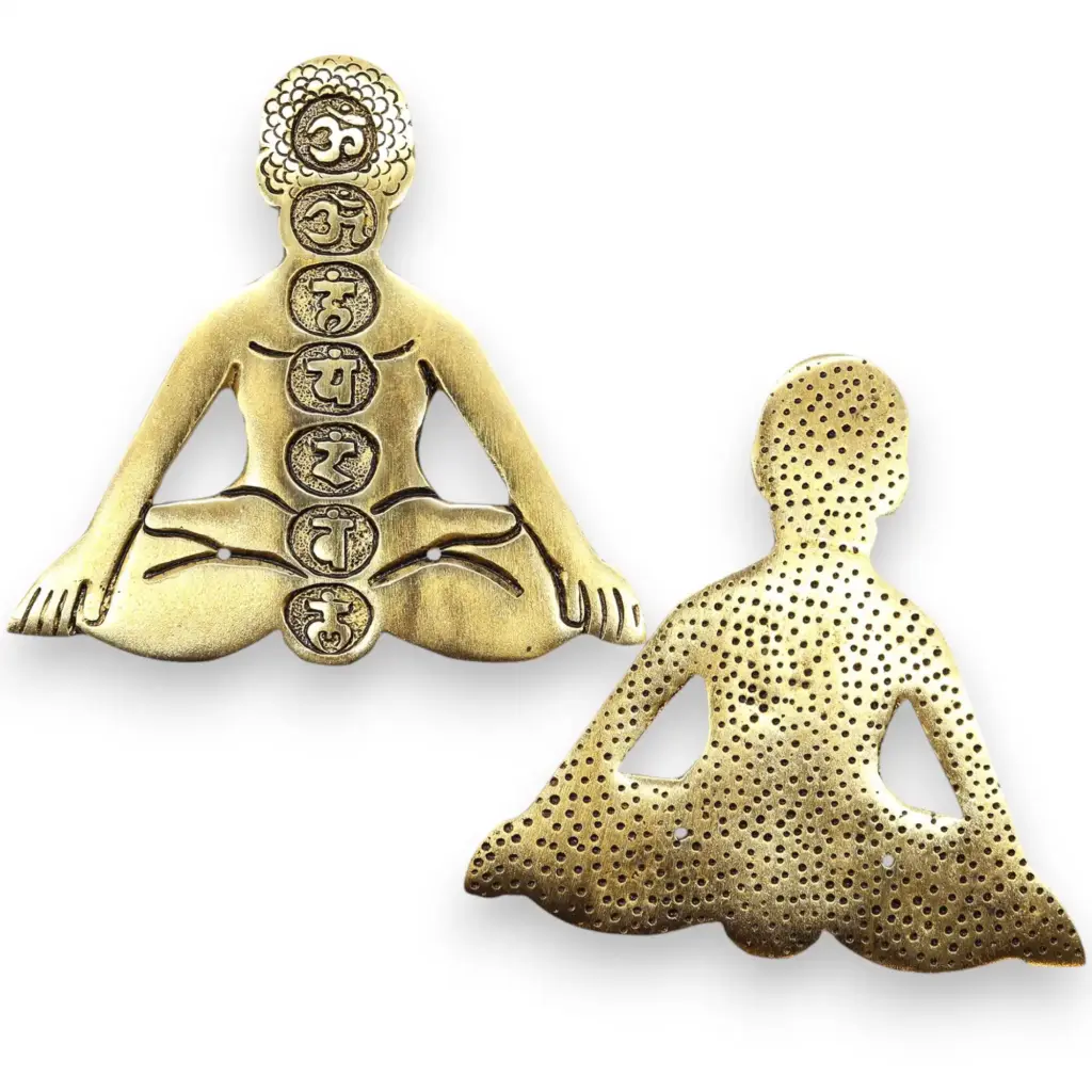 Gold Aluminum Seven Chakra Yoga Incense Holder | www.artisangoods.co.uk 2