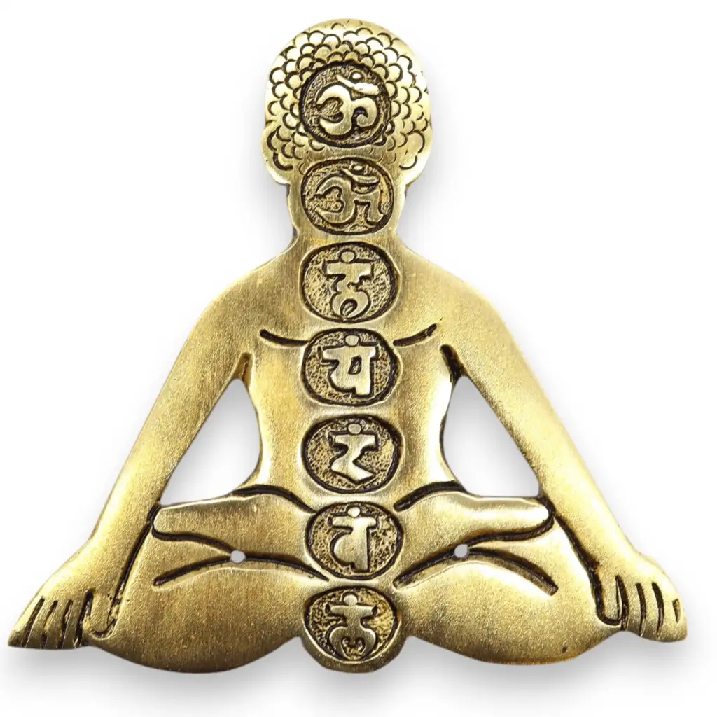 Gold Aluminum Seven Chakra Yoga Incense Holder | www.artisangoods.co.uk