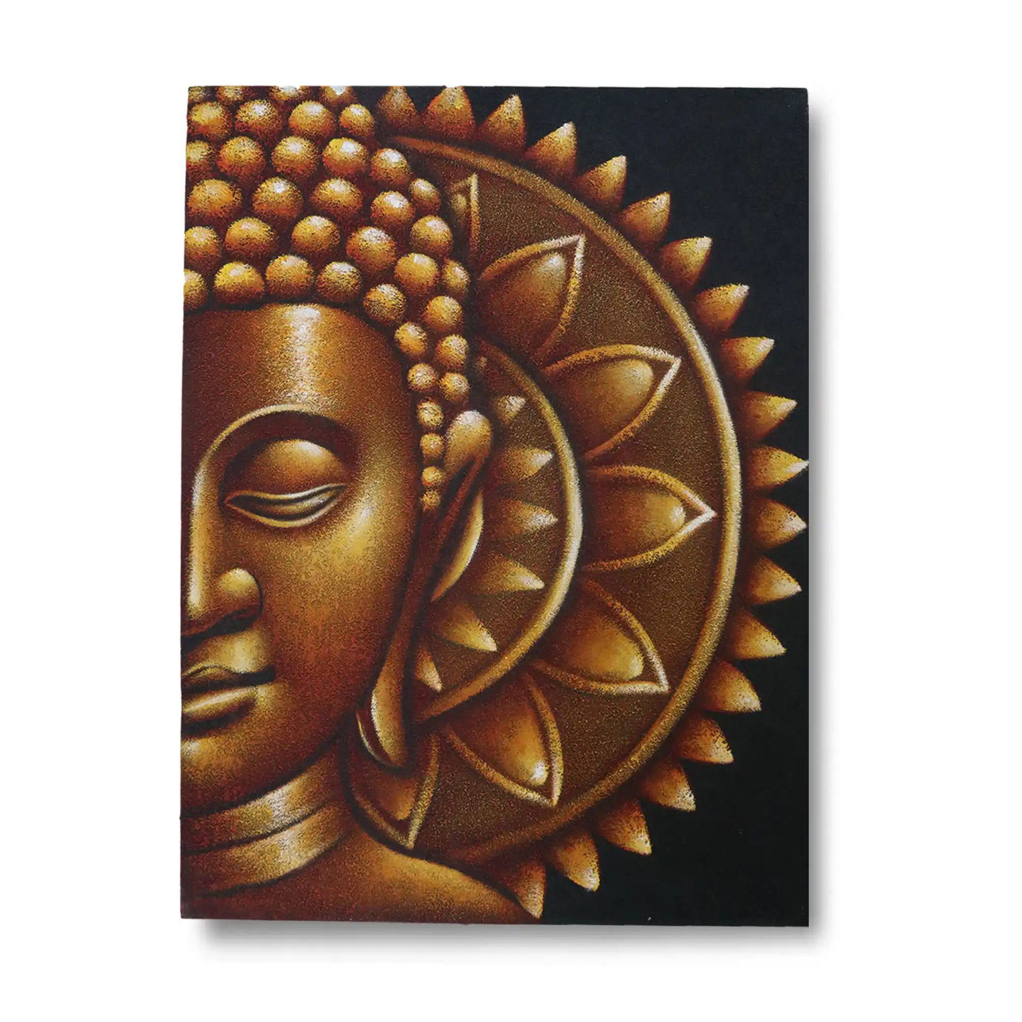 Gold Half Buddha Mandala 60x80cm | www.artisangoods.co.uk 5 Gold Half Buddha Mandala 60x80cm | www.artisangoods.co.uk 4