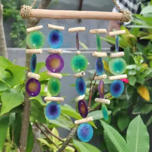 Green & Purple Driftwood Chime | www.artisangoods.co.uk 2