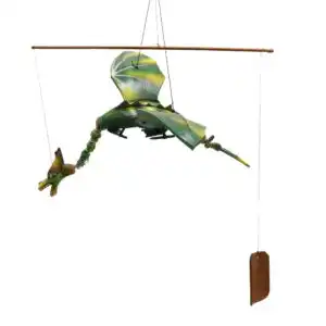Green Coconut Dragon Mobile 37cm | www.artisangoods.co.uk 1