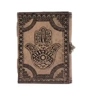 Hamsa – Esoteric Notebook – Antique Grey – 200 pages  Stich Edge- 17.5×12.5x3cm | www.artisangoods.co.uk 1