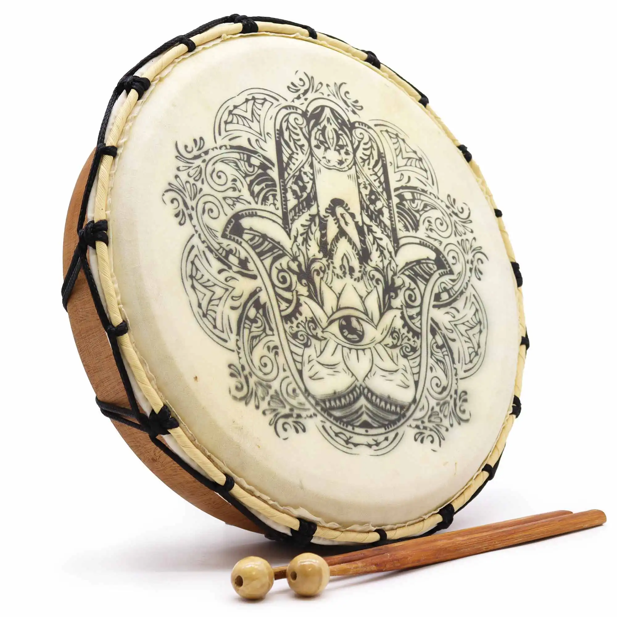 Hamsa Shamanic Drum with Two Sticks – 30cm | www.artisangoods.co.uk 5 Hamsa Shamanic Drum with Two Sticks – 30cm | www.artisangoods.co.uk 4