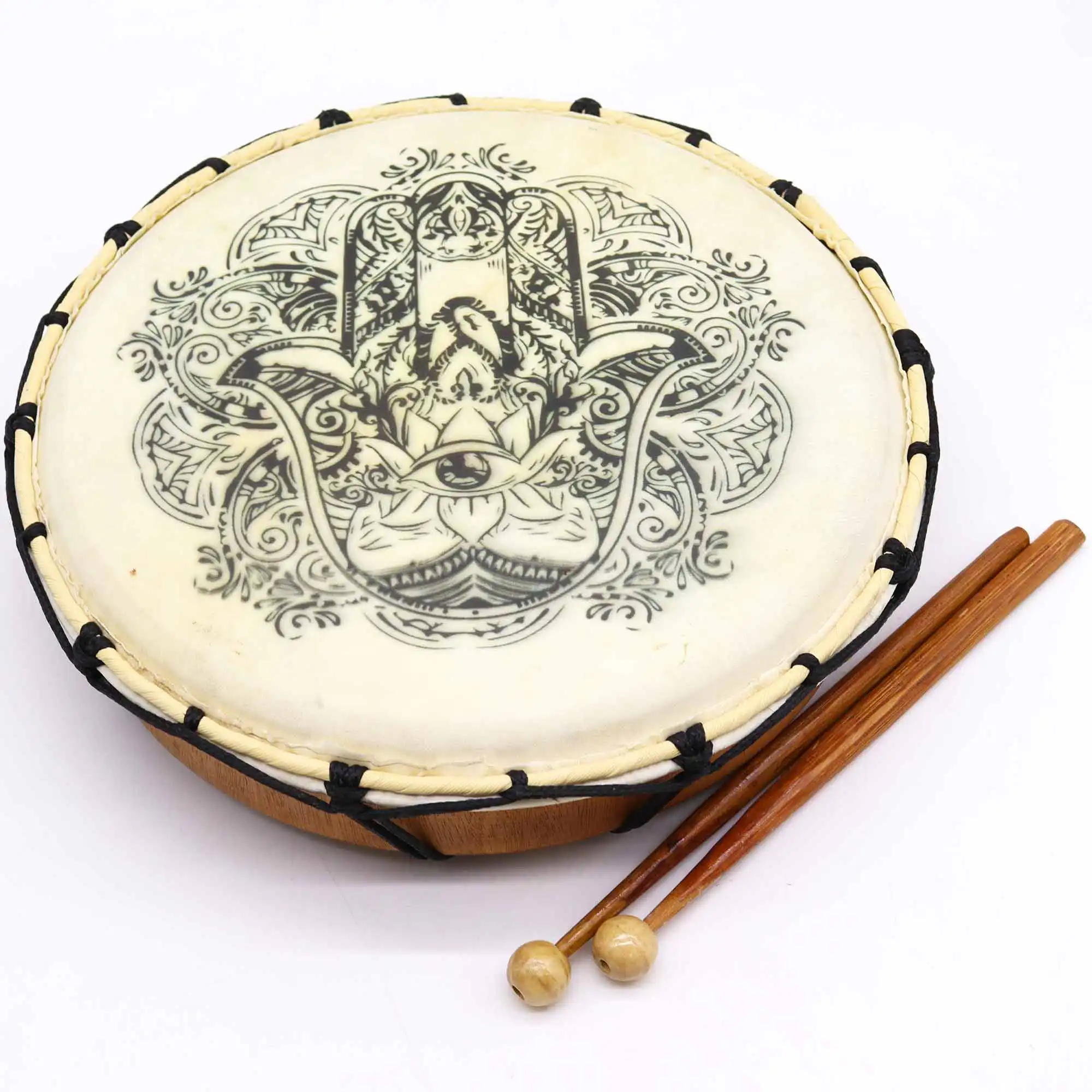 Hamsa Shamanic Drum with Two Sticks – 30cm | www.artisangoods.co.uk 7 Hamsa Shamanic Drum with Two Sticks – 30cm | www.artisangoods.co.uk 6