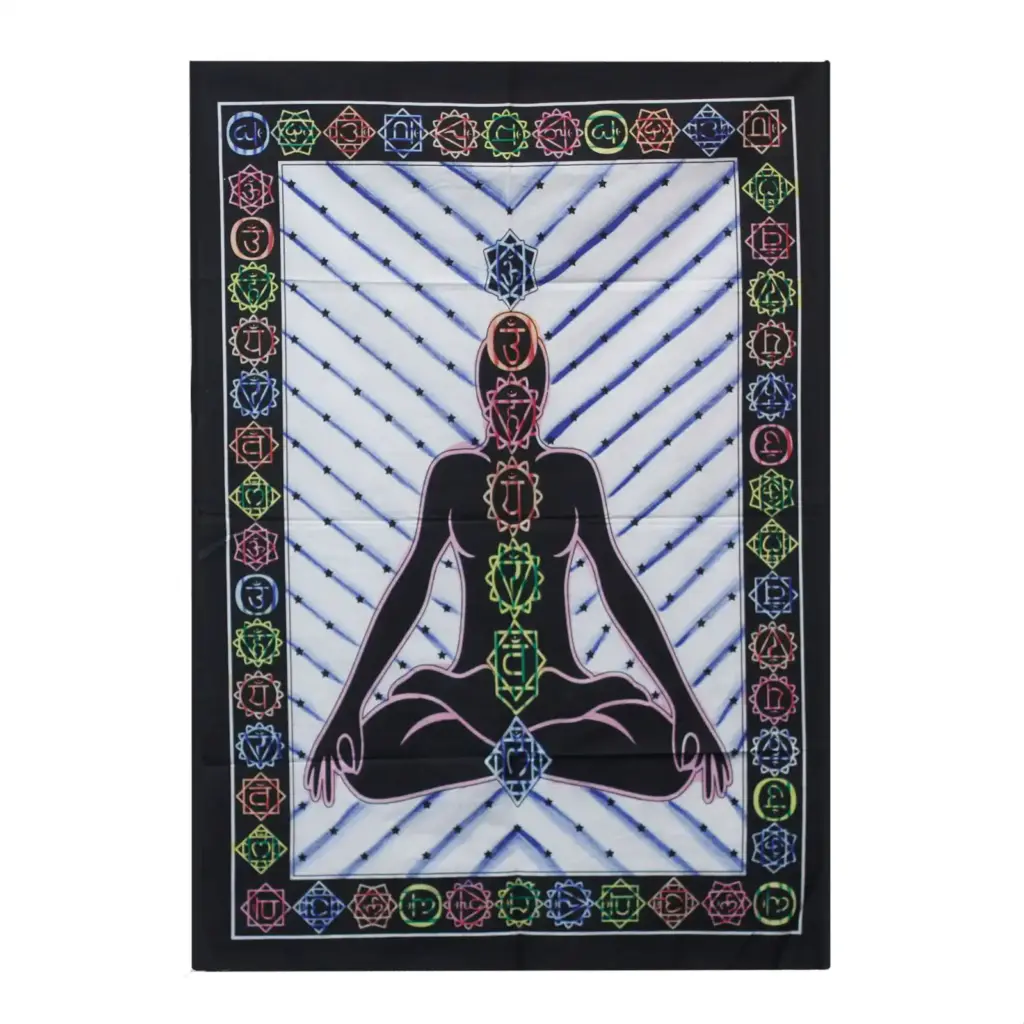 Handbrushed Cotton Wall Art – Chakra Buddha | www.artisangoods.co.uk