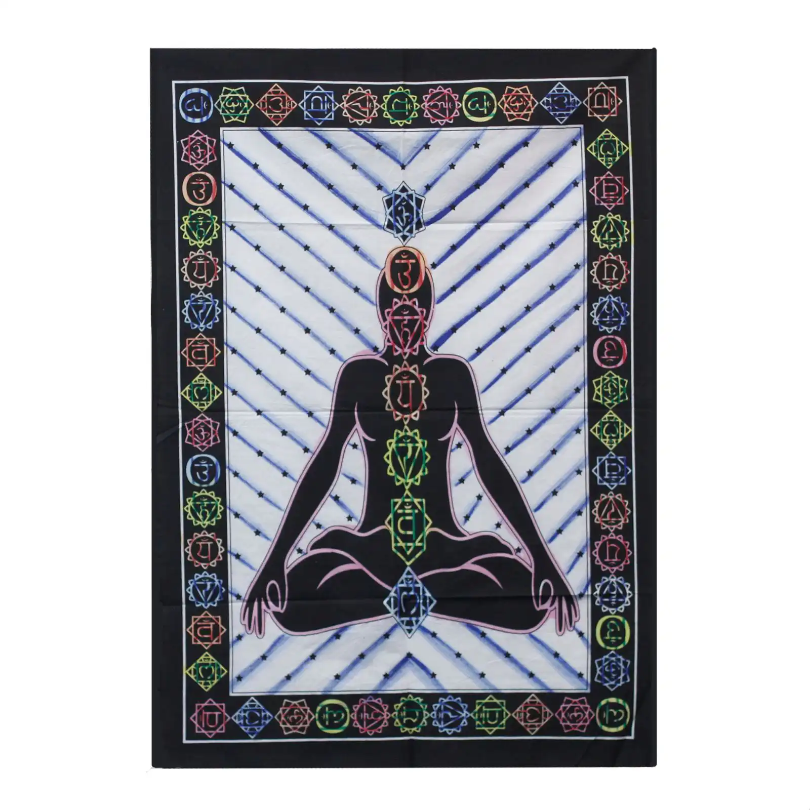 Handbrushed Cotton Wall Art – Chakra Buddha | www.artisangoods.co.uk 2 Handbrushed Cotton Wall Art – Chakra Buddha | www.artisangoods.co.uk 1