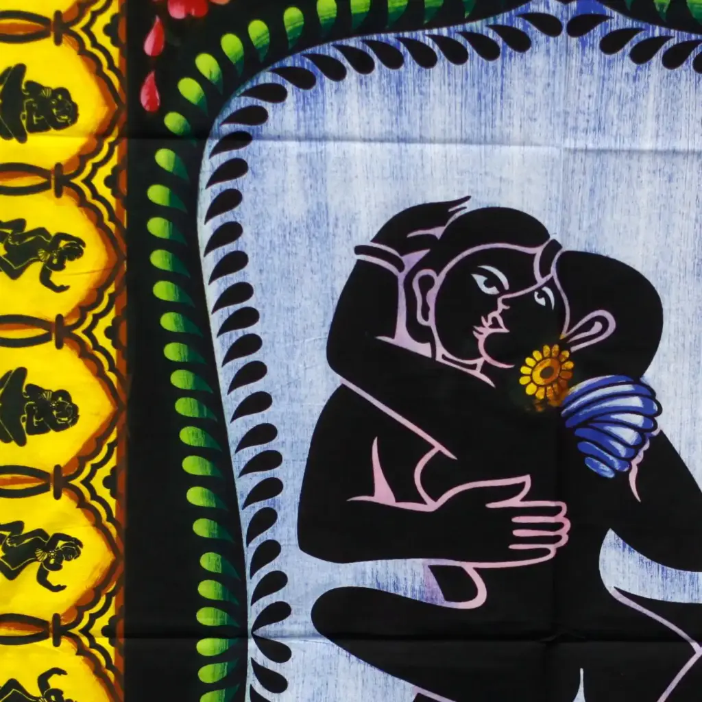 Handbrushed Cotton Wall Art – Kamasutra | www.artisangoods.co.uk 3