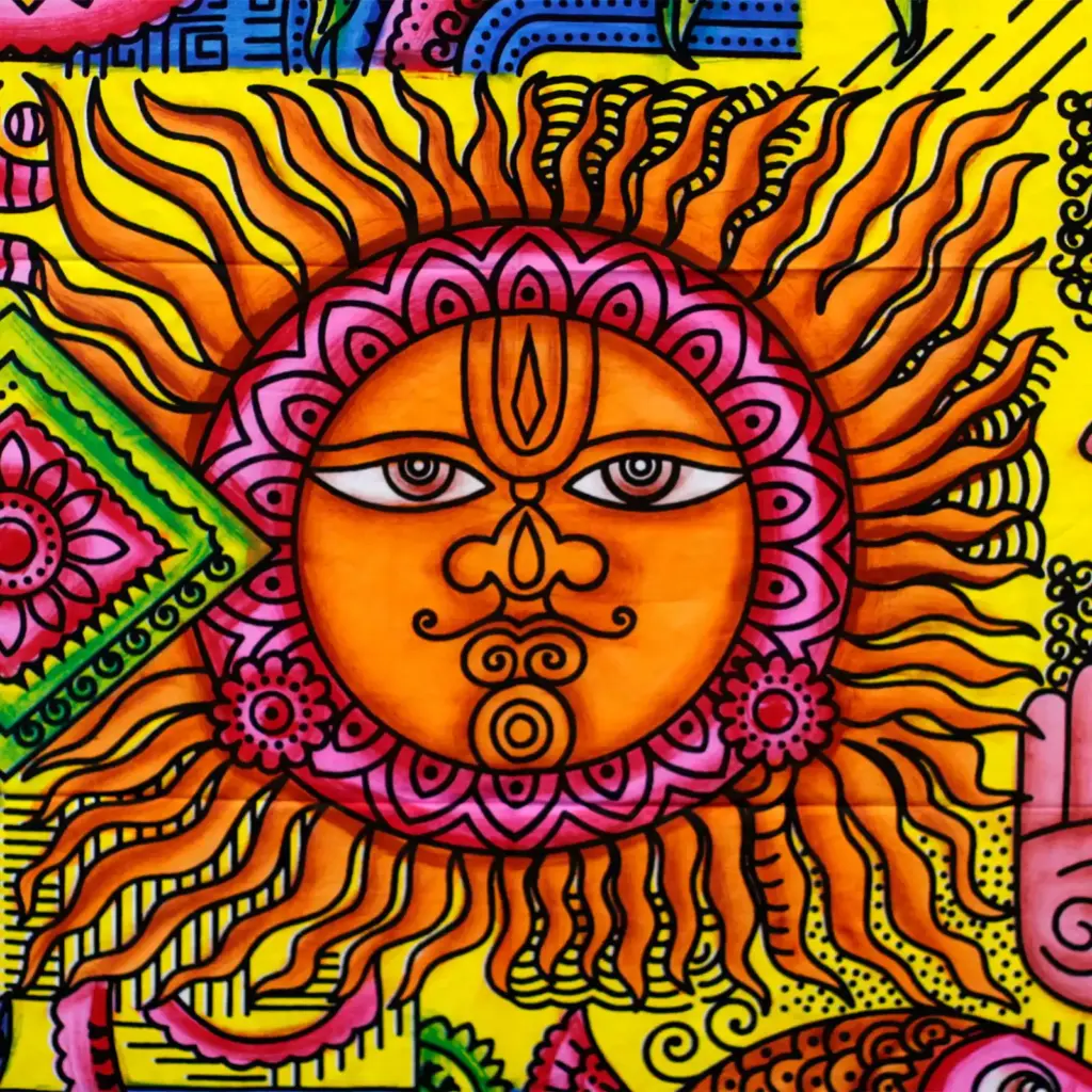 Handbrushed Cotton Wall Art – Sun | www.artisangoods.co.uk 4 Handbrushed Cotton Wall Art – Sun | www.artisangoods.co.uk 4