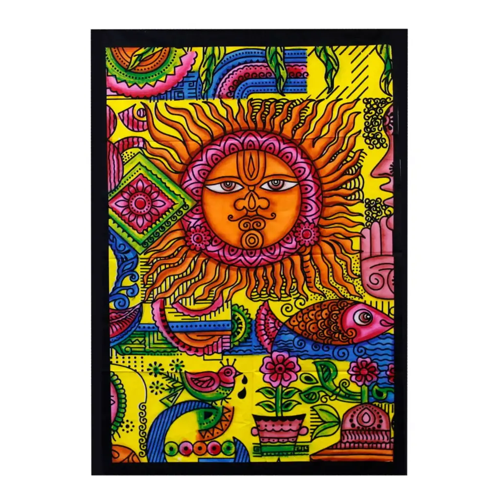 Handbrushed Cotton Wall Art – Sun | www.artisangoods.co.uk