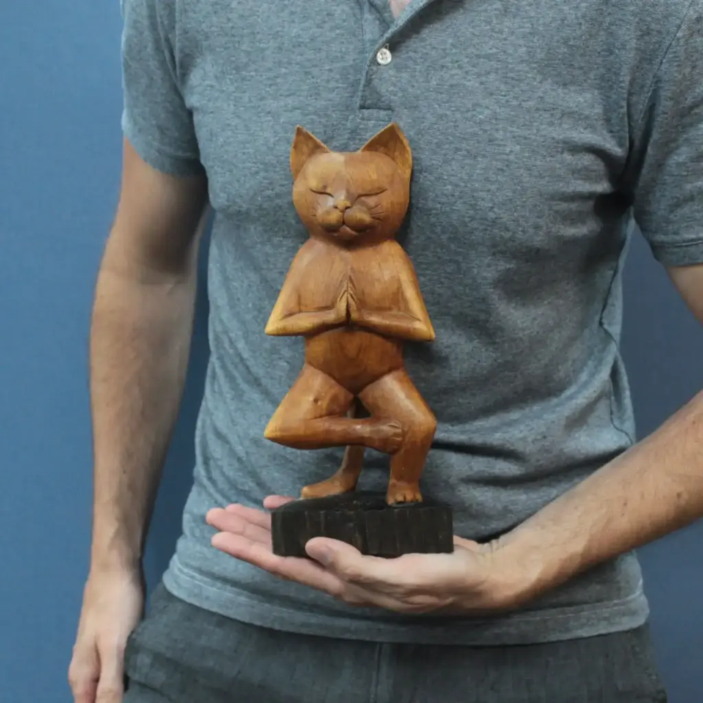 Handcarved Yoga Cats – One Leg | www.artisangoods.co.uk 2 Handcarved Yoga Cats – One Leg | www.artisangoods.co.uk 2