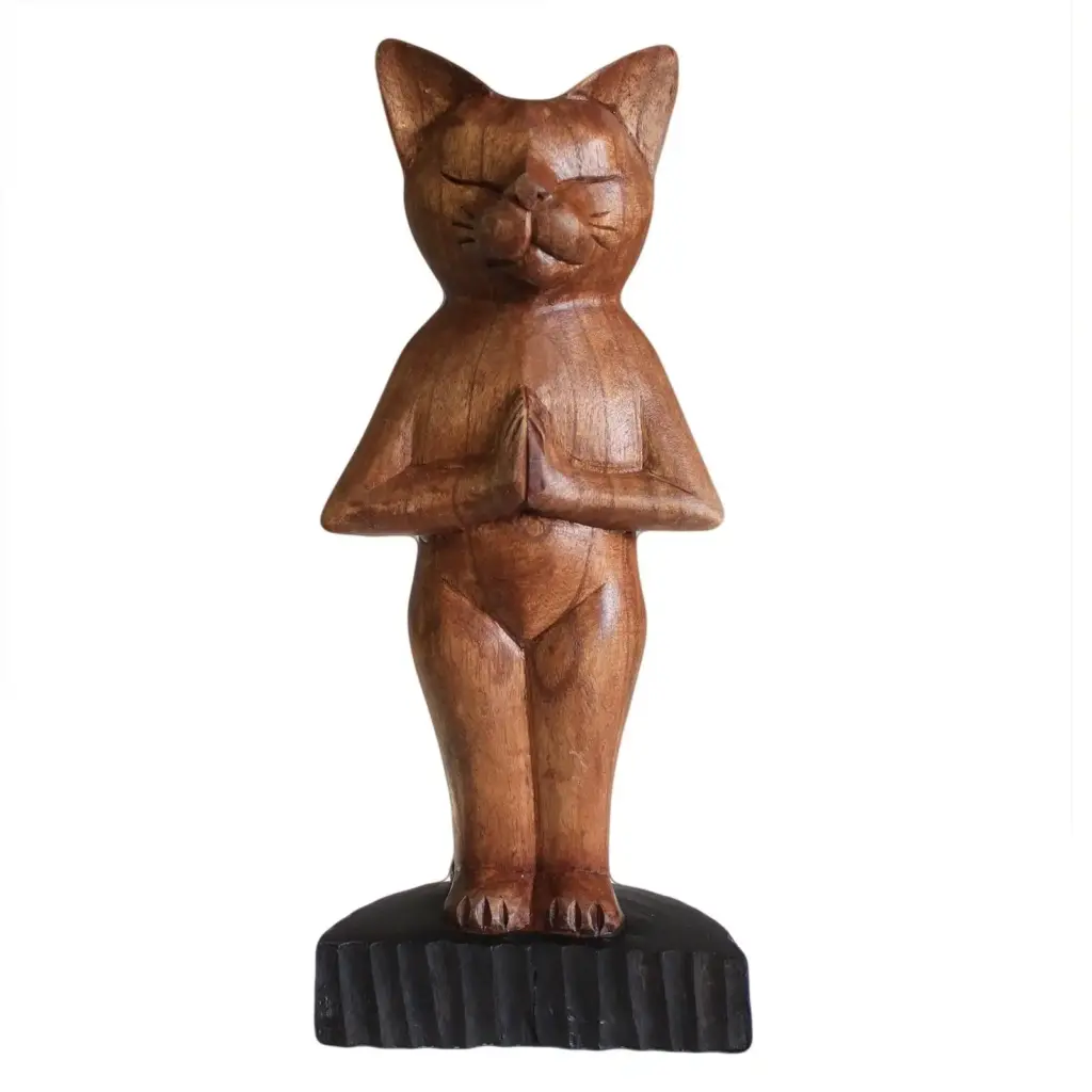 Handcarved Yoga Cats – Standing | www.artisangoods.co.uk