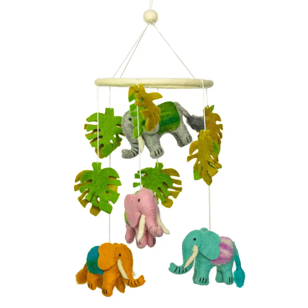 Handmade Felt Mobile – Elephant | www.artisangoods.co.uk Handmade Felt Mobile – Elephant | www.artisangoods.co.uk
