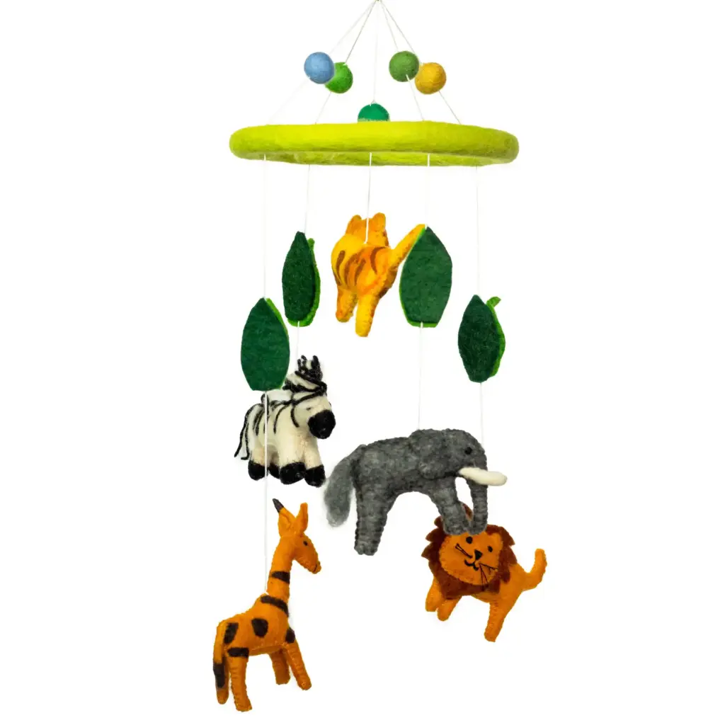 Handmade Felt Mobile – Safari | www.artisangoods.co.uk