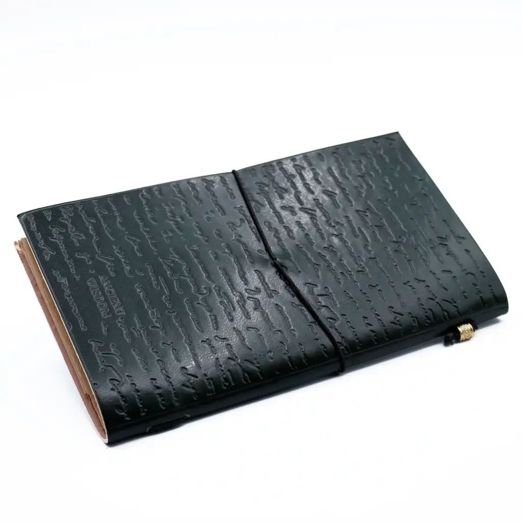 Handmade Leather Journal – If a Story is in You – Green (80 pages) | www.artisangoods.co.uk 2