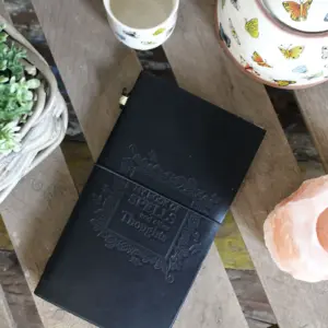 Handmade Leather Journal – My Book of Spells and other Thoughts – Black | www.artisangoods.co.uk 3