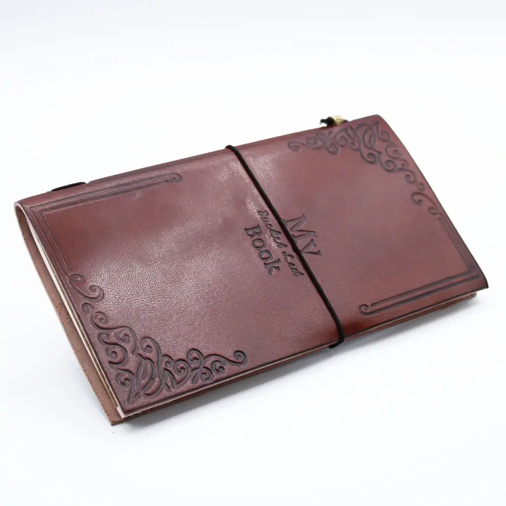 Handmade Leather Journal – My Bucket List Book – Brown (80 pages) | www.artisangoods.co.uk