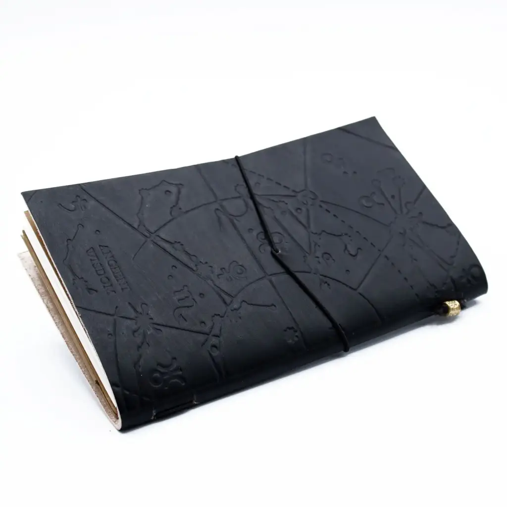 Handmade Leather Journal – My Little Black Book – Black (80 pages) | www.artisangoods.co.uk 2