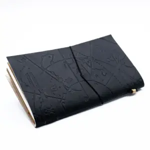 Handmade Leather Journal – My Little Black Book – Black (80 pages) | www.artisangoods.co.uk 2