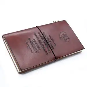 Handmade Leather Journal – True Friends – Brown (80 pages) | www.artisangoods.co.uk 1