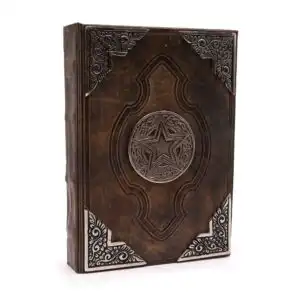 Heafty Brown Tan Book – Zinc Pentagon Decor – 200 Deckle Edges Pages – 26x18cm | www.artisangoods.co.uk 1