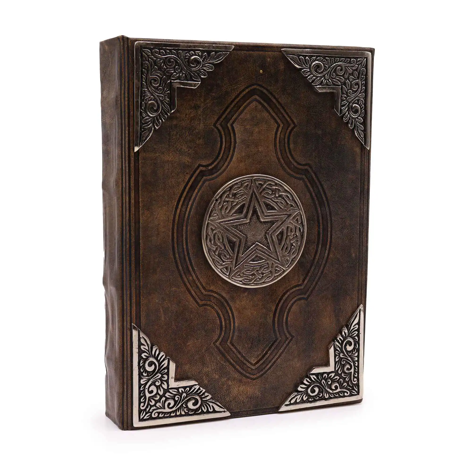 Heafty Brown Tan Book – Zinc Pentagon Decor – 200 Deckle Edges Pages – 26x18cm | www.artisangoods.co.uk 2 Heafty Brown Tan Book – Zinc Pentagon Decor – 200 Deckle Edges Pages – 26x18cm | www.artisangoods.co.uk 1