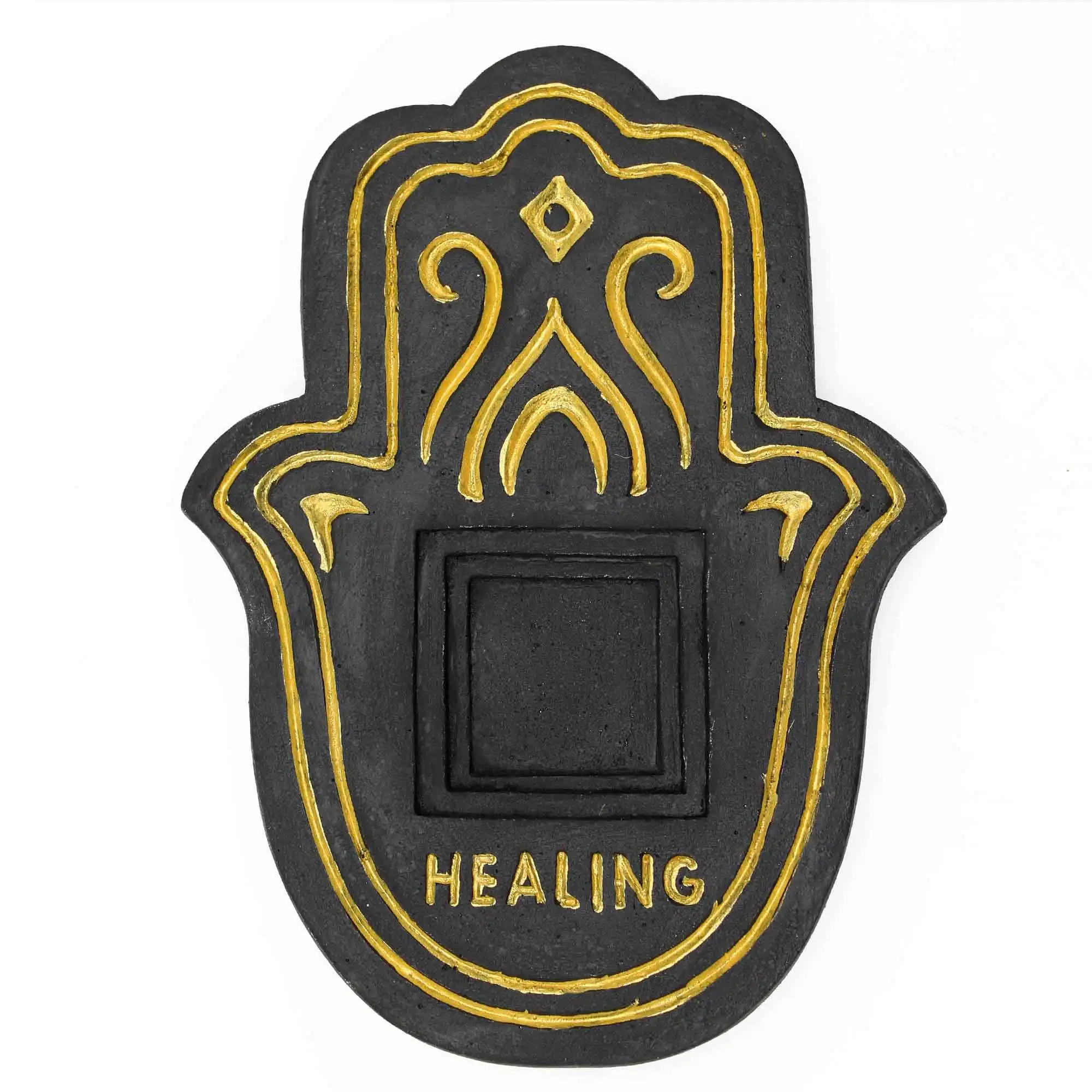 Healling Incense Plate – Black & Gold Lava-Stone Effect | www.artisangoods.co.uk 3 Healling Incense Plate – Black & Gold Lava-Stone Effect | www.artisangoods.co.uk 2