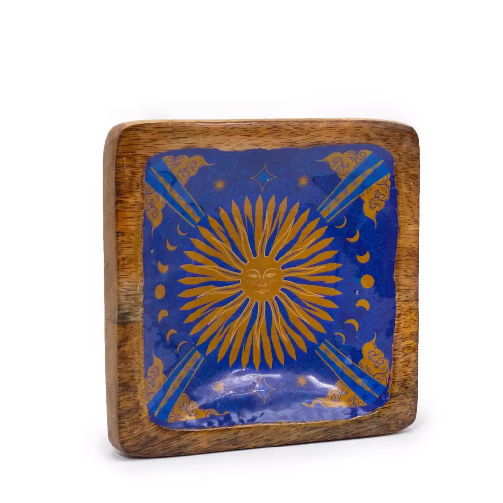 Hop Hare Big Enameled Square Trinket Tray – The Sun | www.artisangoods.co.uk