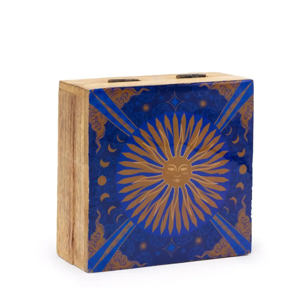 Hop Hare Medium Enameled Square Box – The Sun | www.artisangoods.co.uk