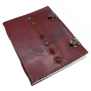 Huge 7 Chakra Leather Book – 10×13 (200 pages) | www.artisangoods.co.uk 2