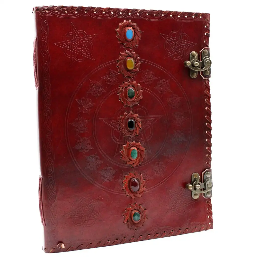 Huge 7 Chakra Leather Book – 10×13 (200 pages) | www.artisangoods.co.uk Huge 7 Chakra Leather Book – 10×13 (200 pages) | www.artisangoods.co.uk