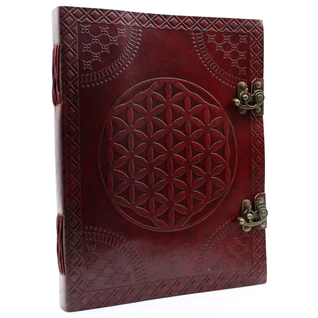 Huge Flower of Life Leather Book 10×13 (200 pages) | www.artisangoods.co.uk