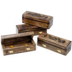 Incense Cone Smoke Box 6″ – Mango Wood | www.artisangoods.co.uk 2