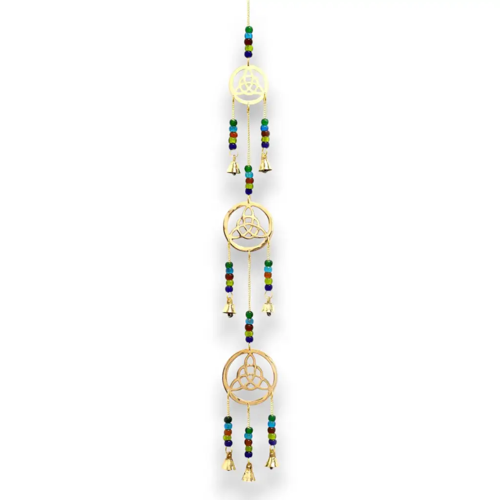 Indian Chimes – Brass Celtic Drop – 7 Bells | www.artisangoods.co.uk