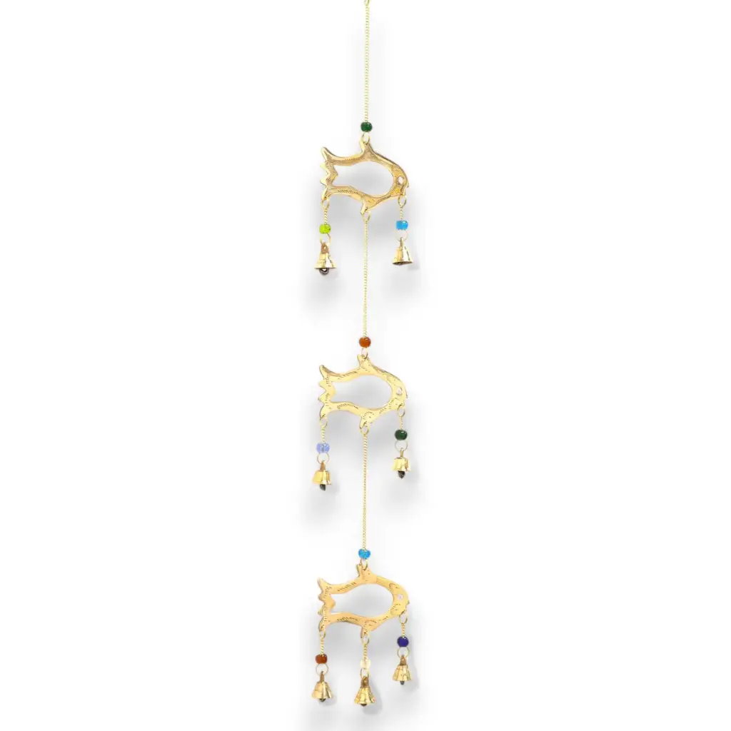 Indian Chimes – Fish Drop – 7 Bells | www.artisangoods.co.uk