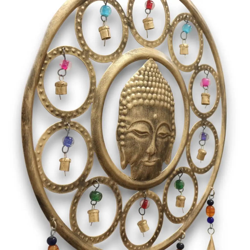 Indian Chimes – Lrg Buddha  Face 15 Bell Chimes | www.artisangoods.co.uk 2