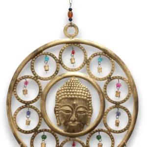 Indian Chimes – Lrg Buddha  Face 15 Bell Chimes | www.artisangoods.co.uk