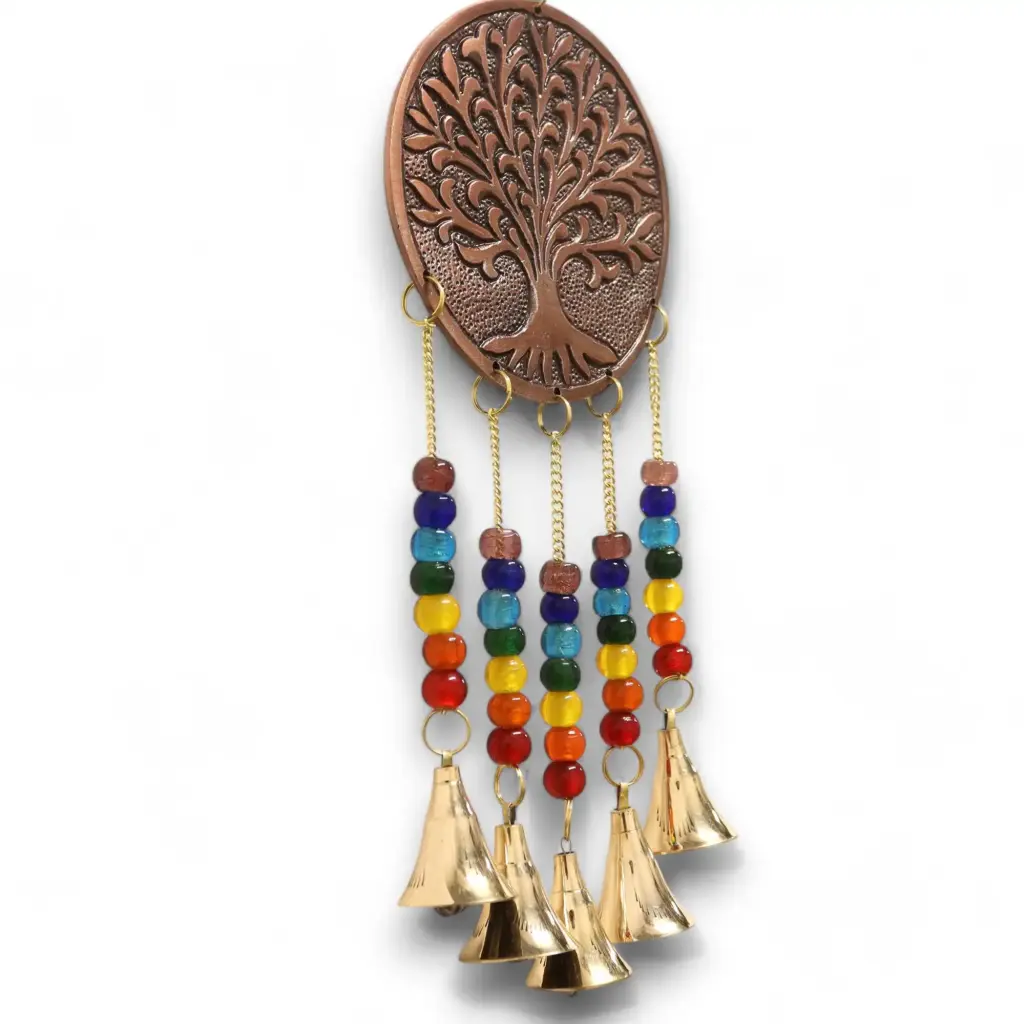 Indian Chimes – Med Tree of Life – Chakra Beads 5 Bells | www.artisangoods.co.uk 3