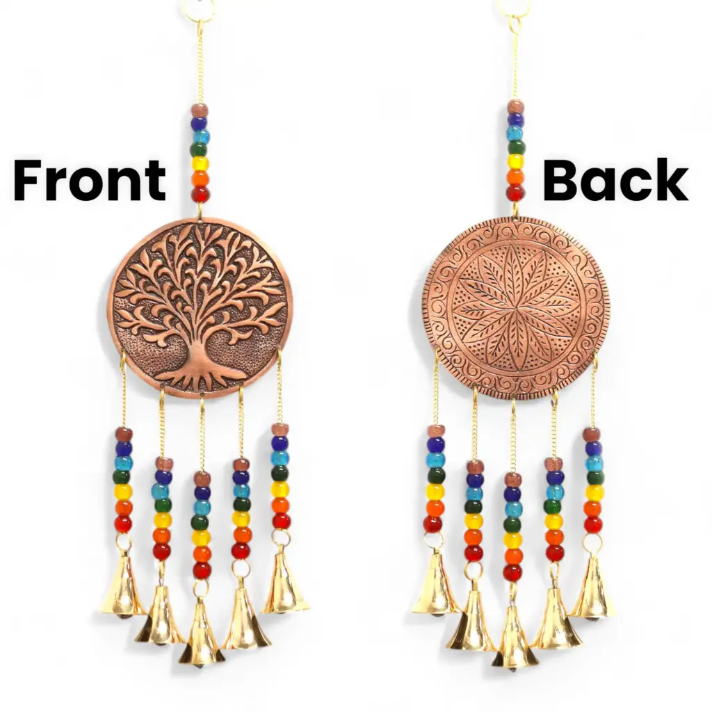 Indian Chimes – Med Tree of Life – Chakra Beads 5 Bells | www.artisangoods.co.uk 2
