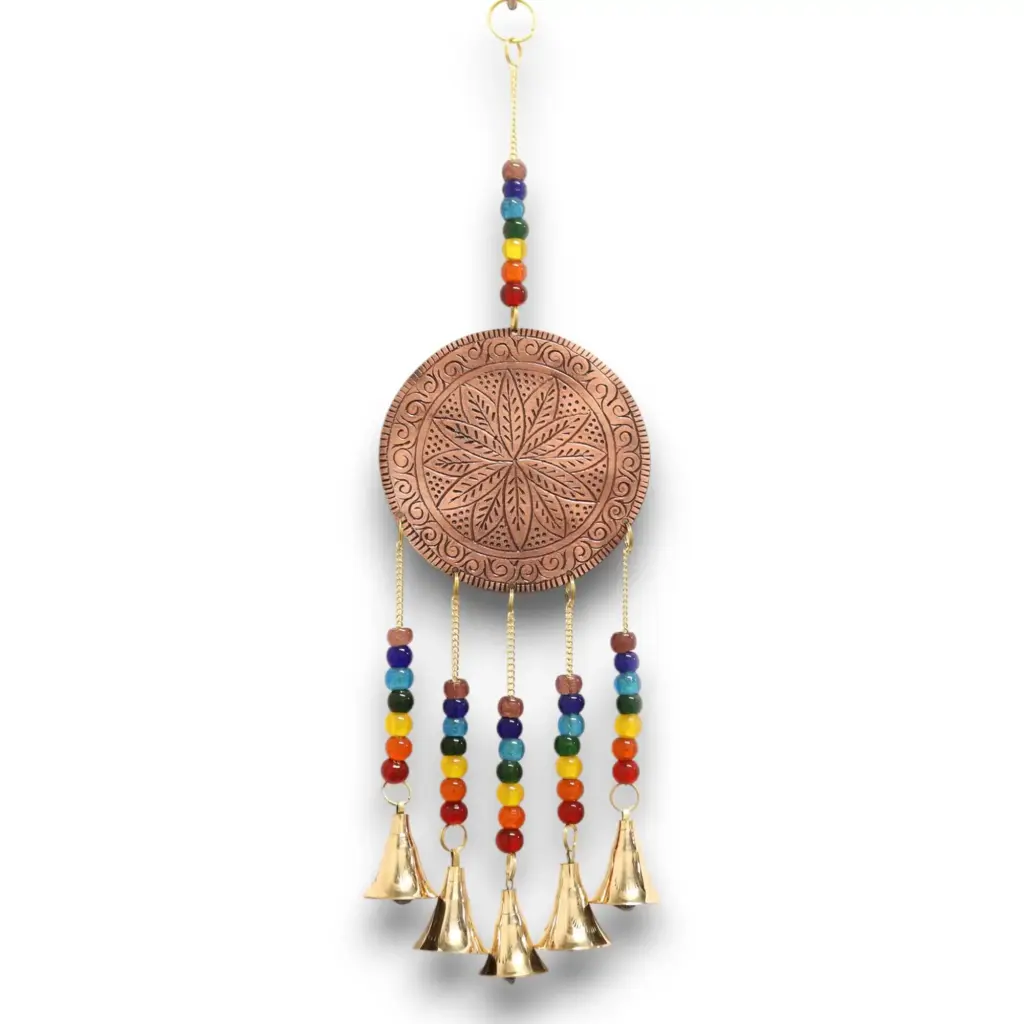 Indian Chimes – Med Tree of Life – Chakra Beads 5 Bells | www.artisangoods.co.uk