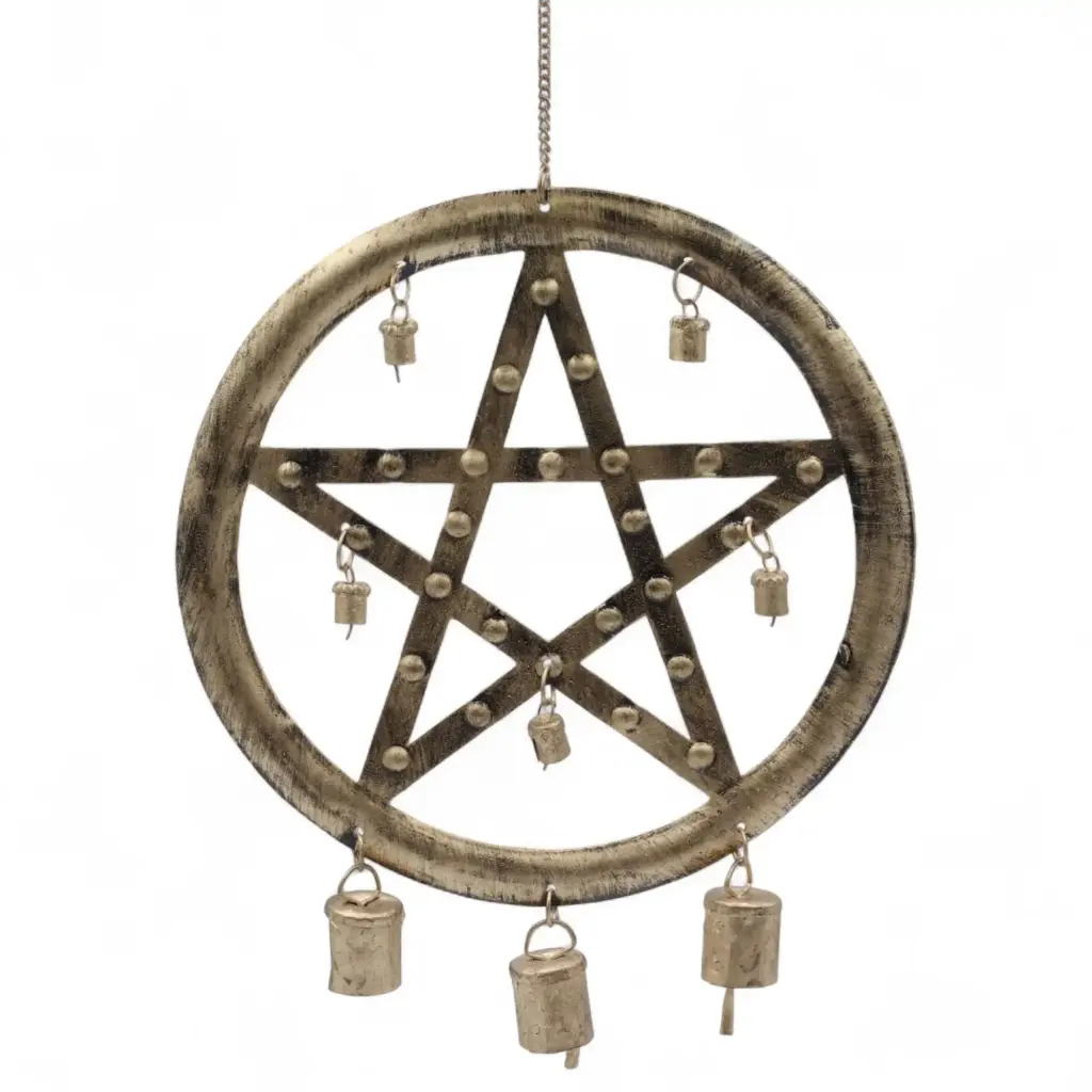 Indian Chimes – Pentagon with Cow Bells – 25x49cm | www.artisangoods.co.uk