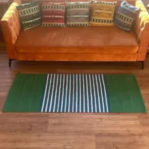 Indian Cotton Rug – 70x170cm – Blue/ Green | www.artisangoods.co.uk 7