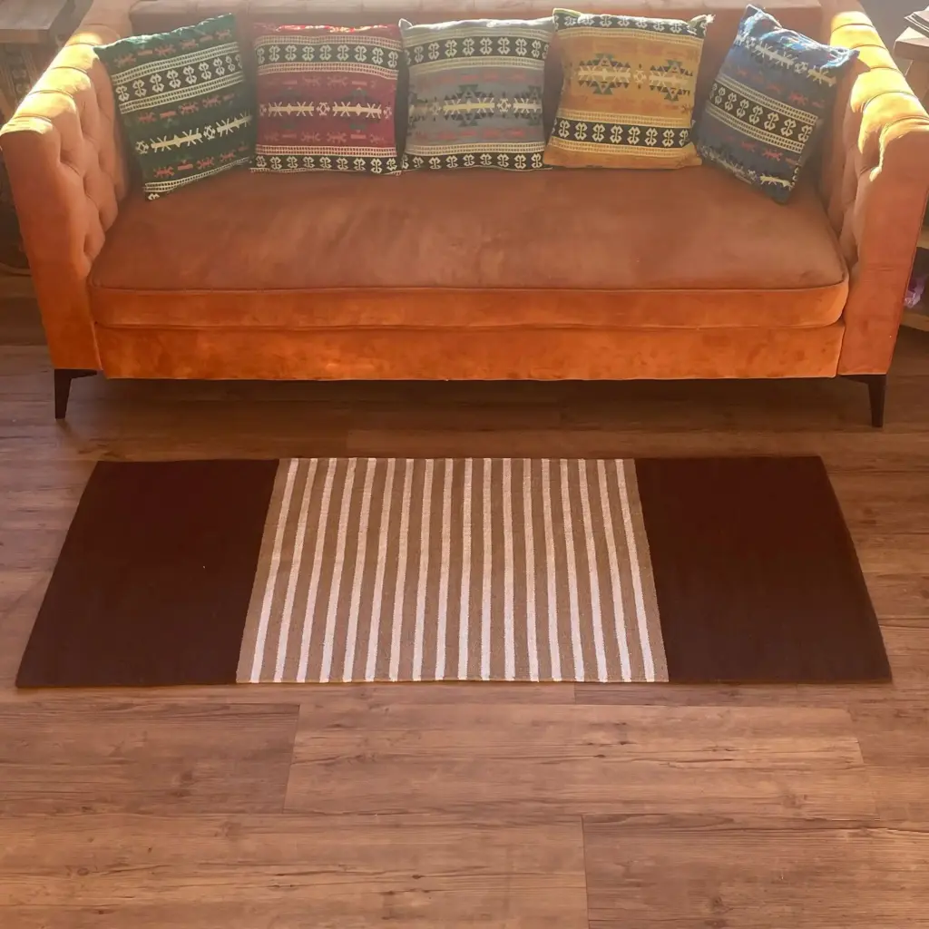 Indian Cotton Rug – 70x170cm – Dark Brown / Beige | www.artisangoods.co.uk 6 Indian Cotton Rug – 70x170cm – Dark Brown / Beige | www.artisangoods.co.uk 6
