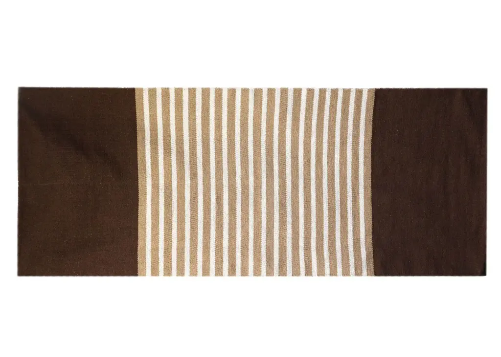 Indian Cotton Rug – 70x170cm – Dark Brown / Beige | www.artisangoods.co.uk Indian Cotton Rug – 70x170cm – Dark Brown / Beige | www.artisangoods.co.uk