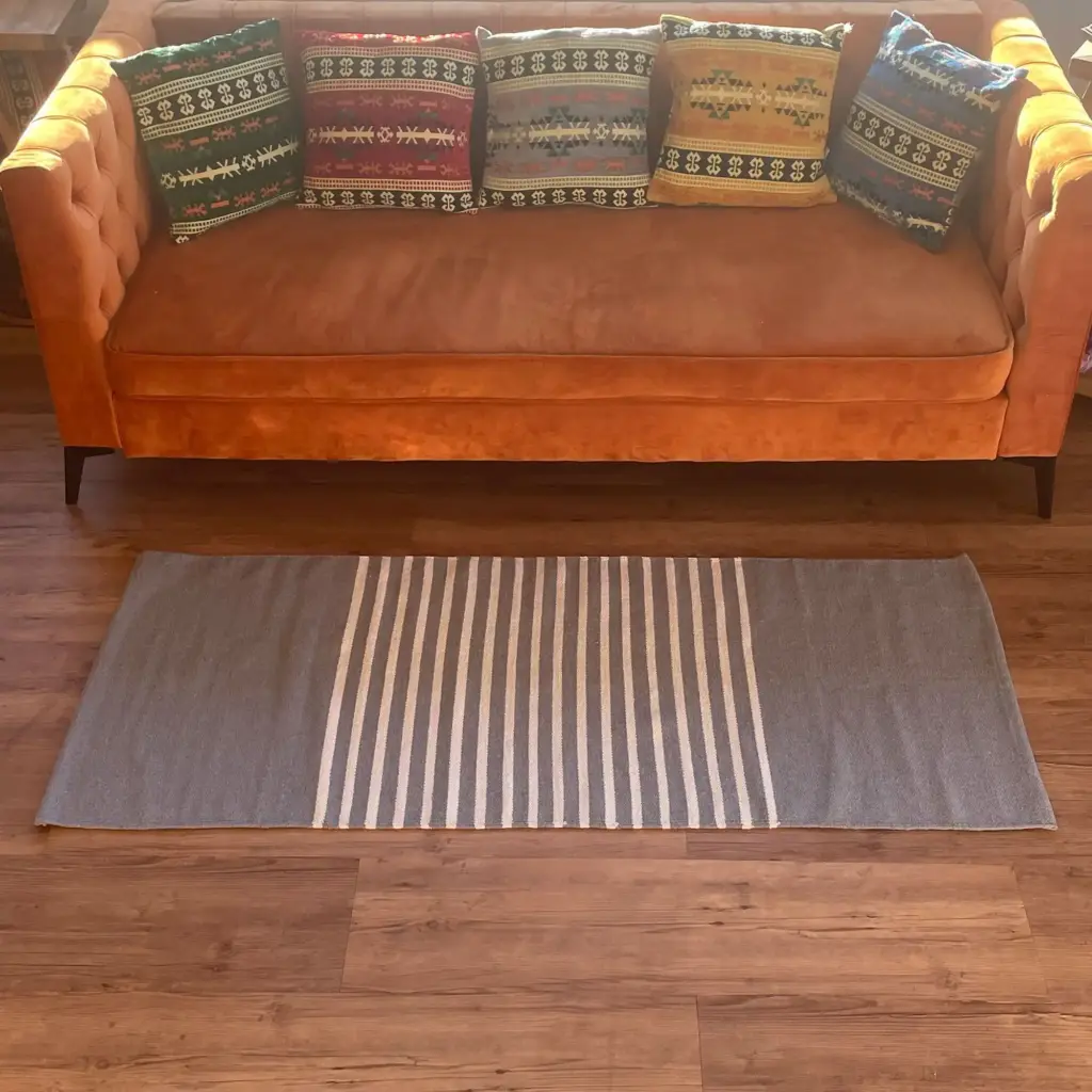 Indian Cotton Rug – 70x170cm – Grey | www.artisangoods.co.uk 6