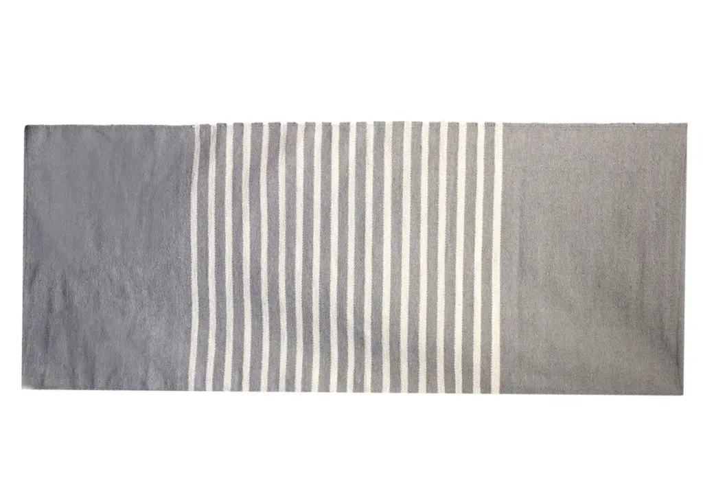 Indian Cotton Rug – 70x170cm – Grey | www.artisangoods.co.uk 5