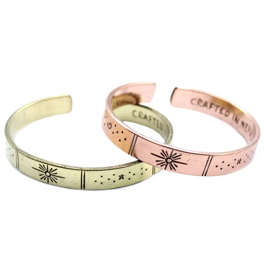 Inspiration Bracelet – Brass Snrise, Galaxy, Stars, Earth | www.artisangoods.co.uk 4