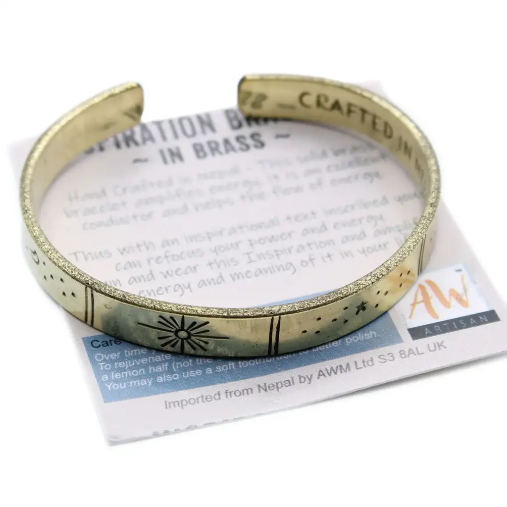Inspiration Bracelet – Brass Snrise, Galaxy, Stars, Earth | www.artisangoods.co.uk 3