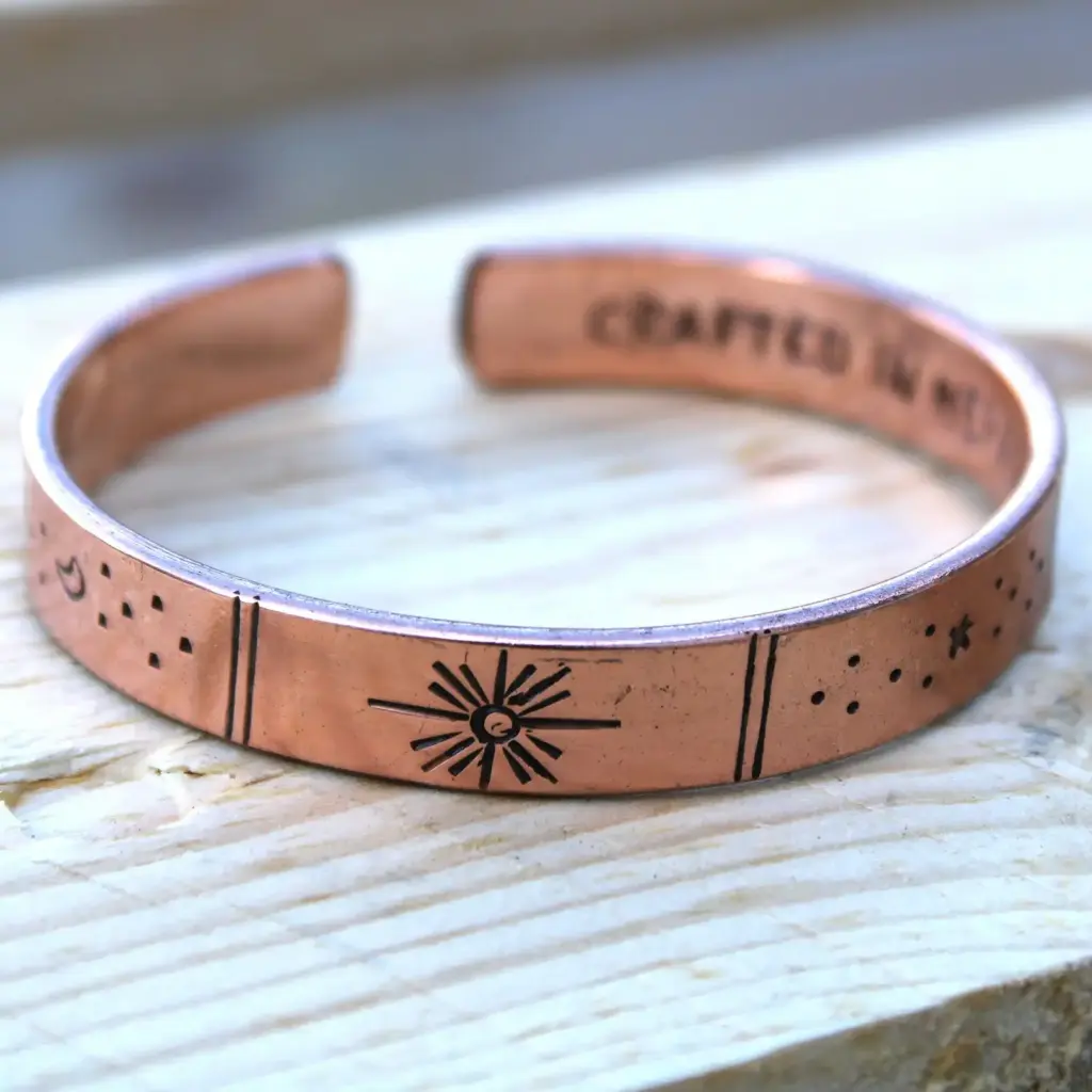 Inspiration Bracelet – Copper Snrise, Galaxy, Stars, Earth | www.artisangoods.co.uk