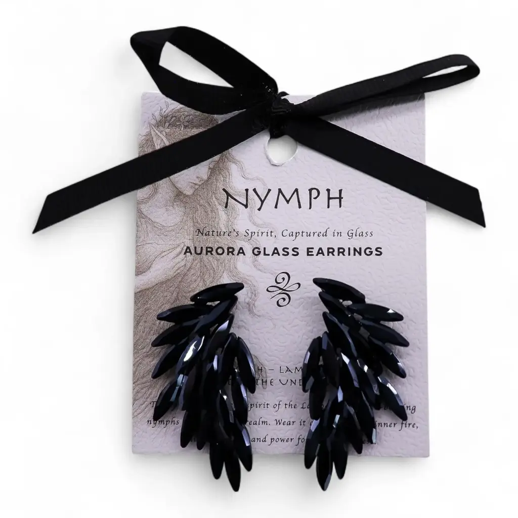 Jet Black – Vintage Glass – Angel Wings – Earrings | www.artisangoods.co.uk 3