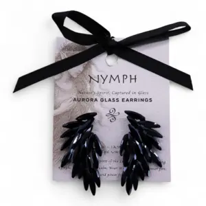 Jet Black – Vintage Glass – Angel Wings – Earrings | www.artisangoods.co.uk 3
